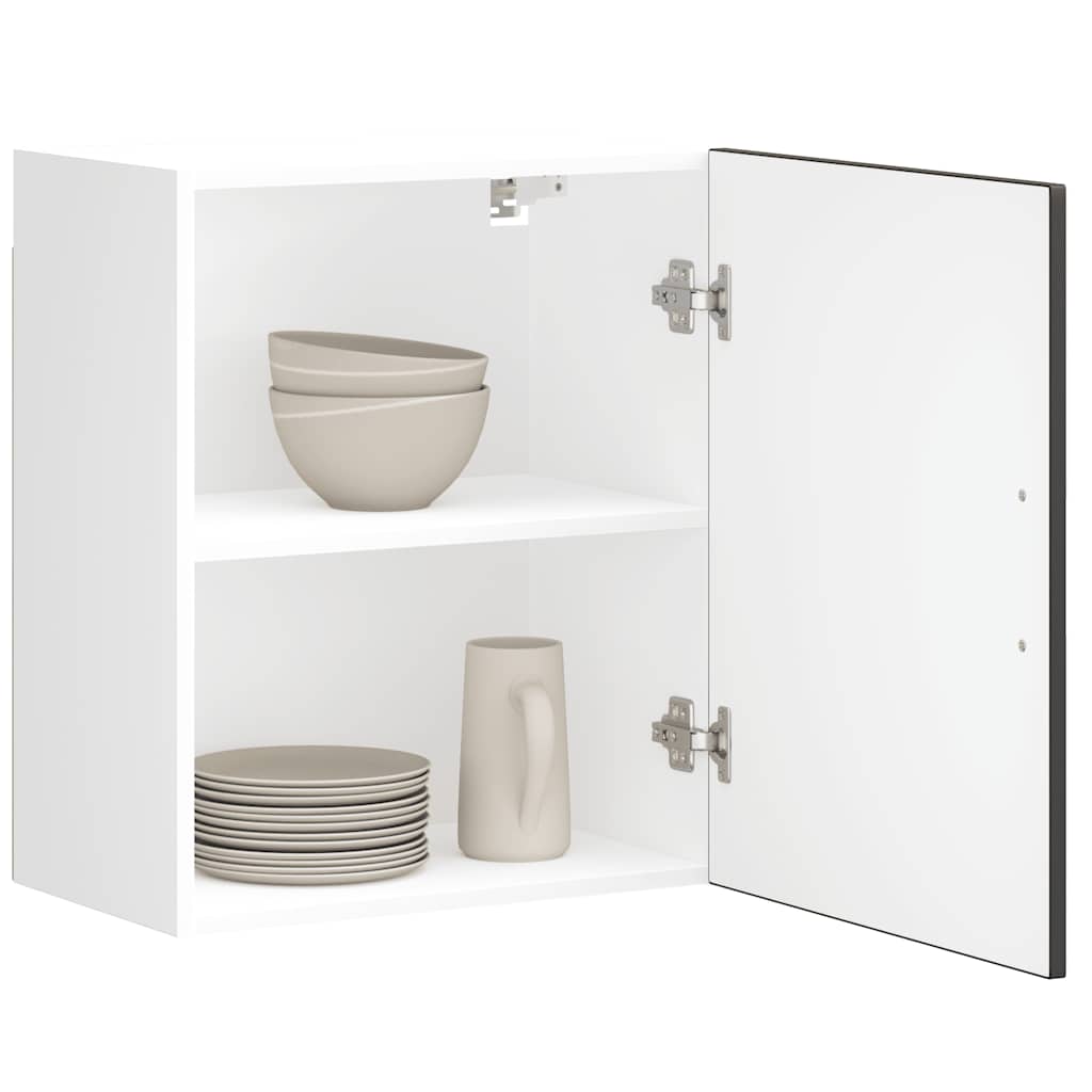 Keukenbovenkasten 2 st Porto bewerkt hout zwart is nu te koop bij PeponiXL, paradijselijk wonen!