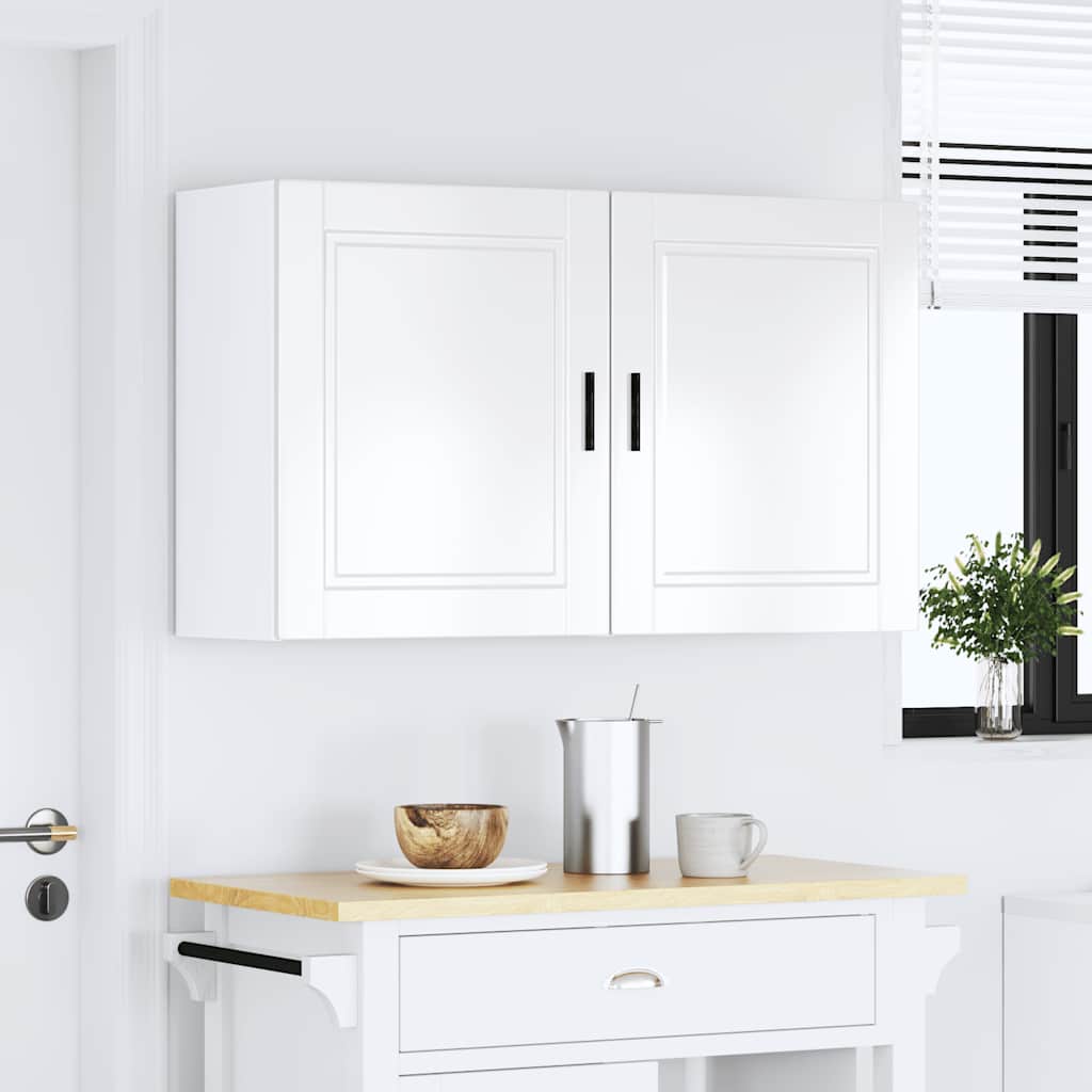 Keukenbovenkasten 2 st Porto bewerkt hout hoogglans wit is nu te koop bij PeponiXL, paradijselijk wonen!