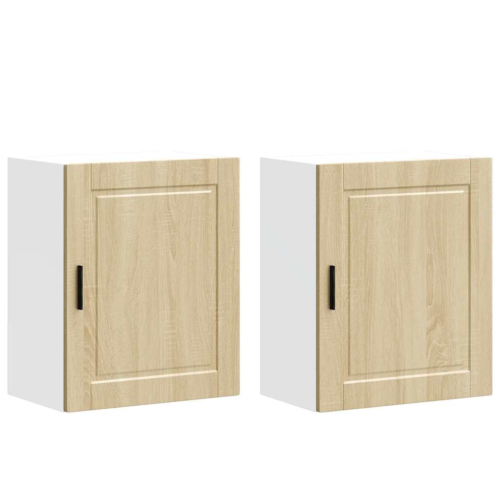 Keukenbovenkasten 2 st Porto bewerkt hout sonoma eikenkleurig is nu te koop bij PeponiXL, paradijselijk wonen!