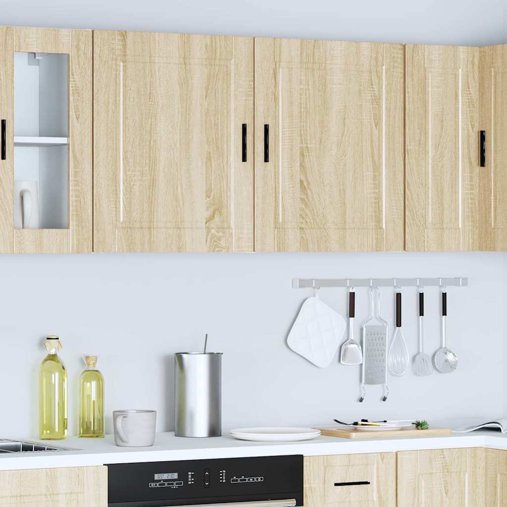 Keukenbovenkasten 2 st Porto bewerkt hout sonoma eikenkleurig is nu te koop bij PeponiXL, paradijselijk wonen!