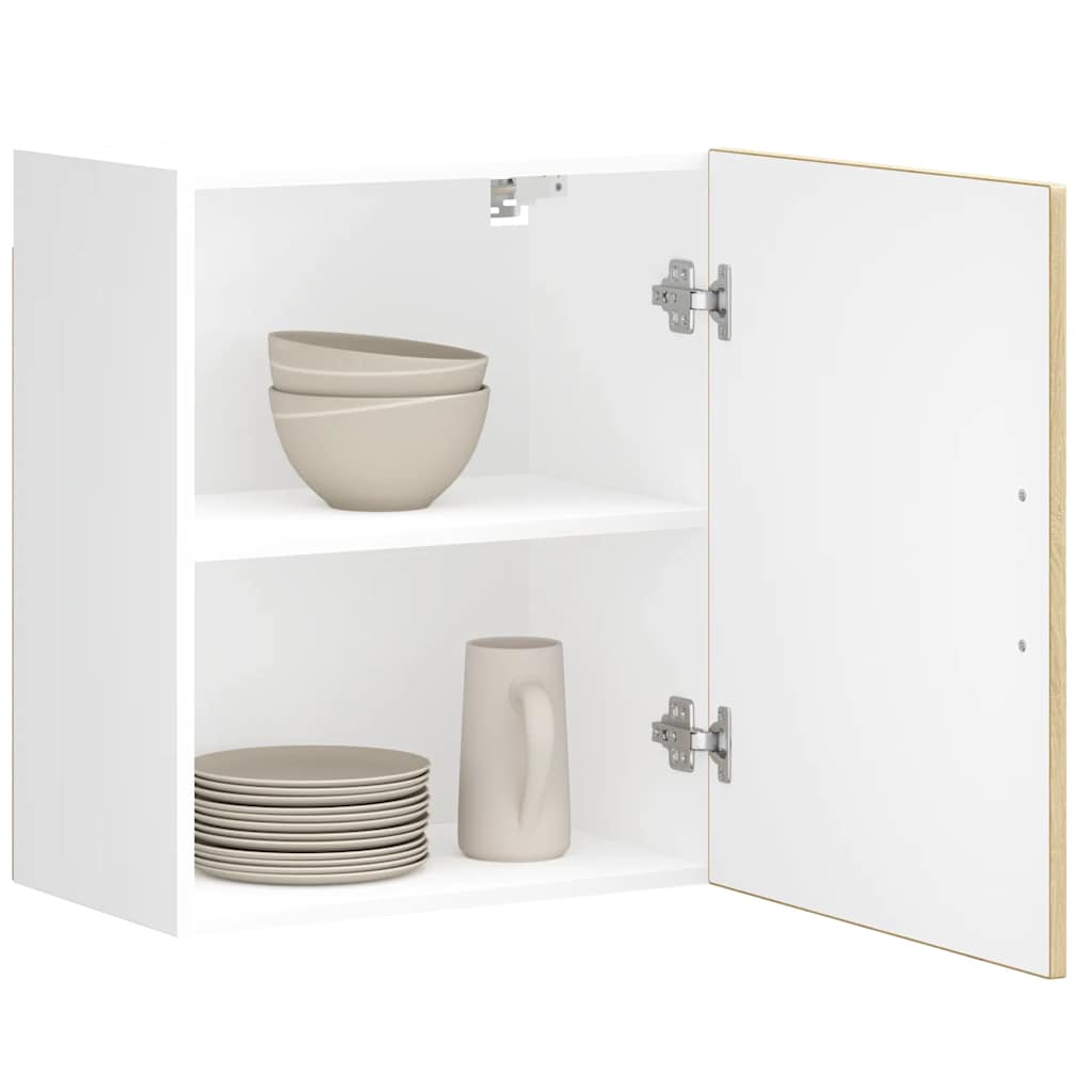 Keukenbovenkasten 2 st Porto bewerkt hout sonoma eikenkleurig is nu te koop bij PeponiXL, paradijselijk wonen!