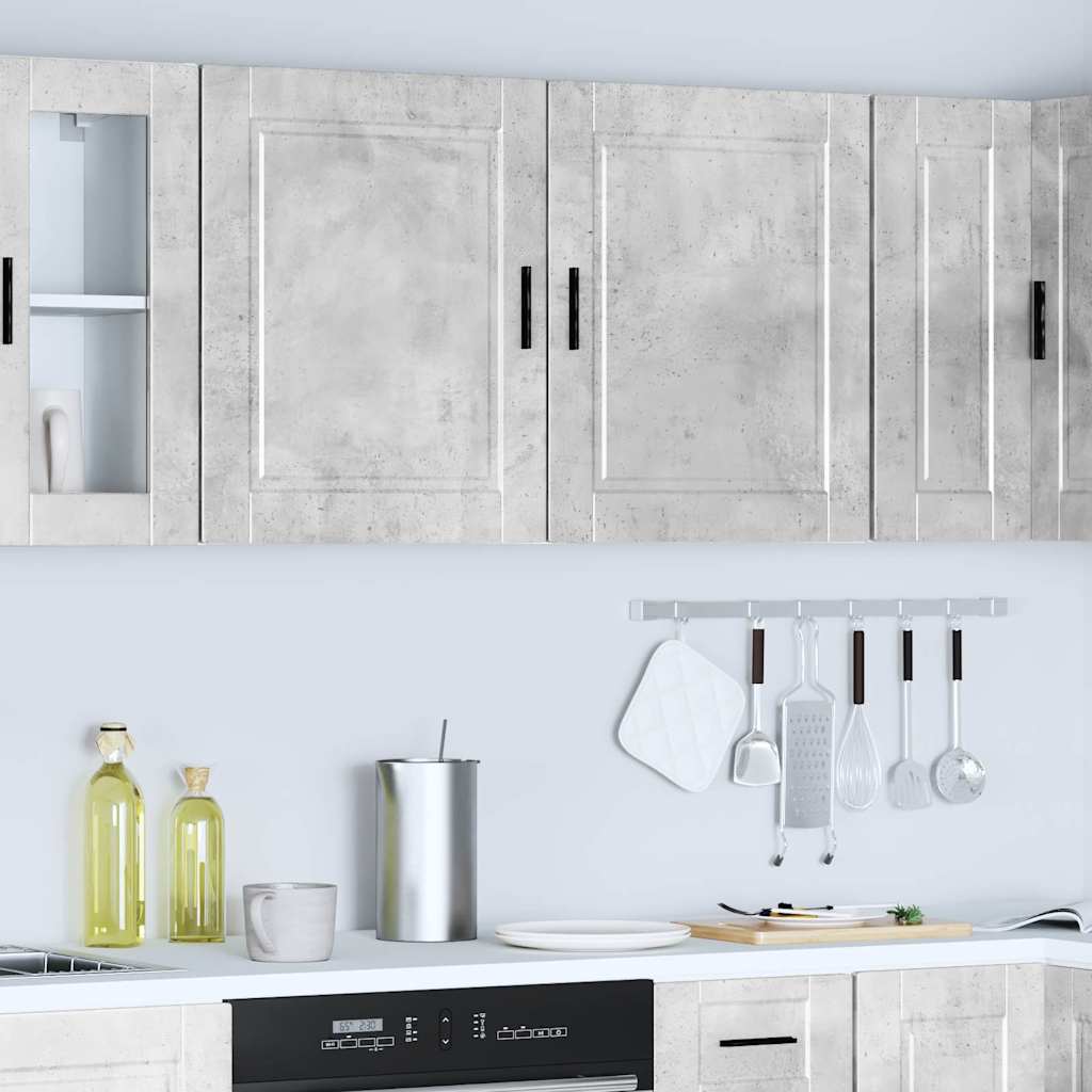Keukenbovenkasten 2 st Porto bewerkt hout betongrijs is nu te koop bij PeponiXL, paradijselijk wonen!