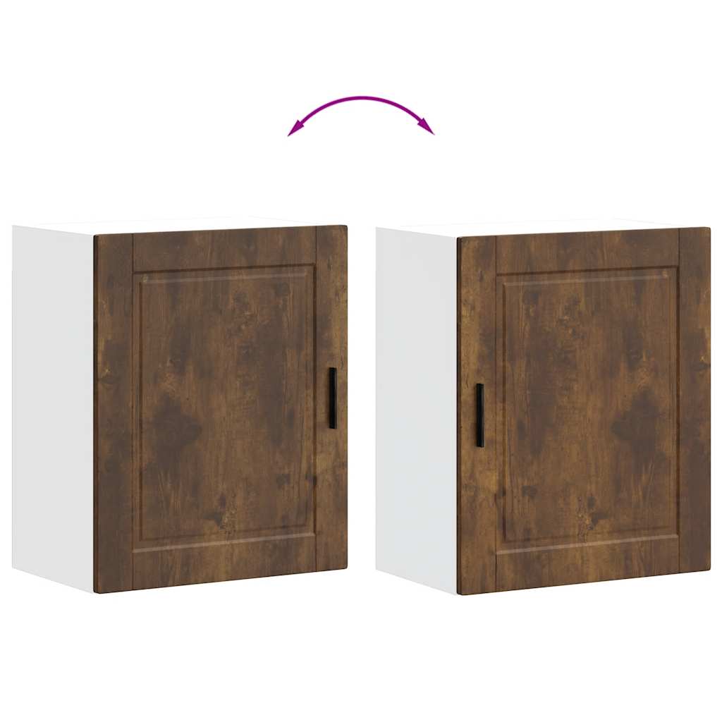 Keukenbovenkasten 2 st Porto bewerkt hout gerookt eikenkleurig is nu te koop bij PeponiXL, paradijselijk wonen!