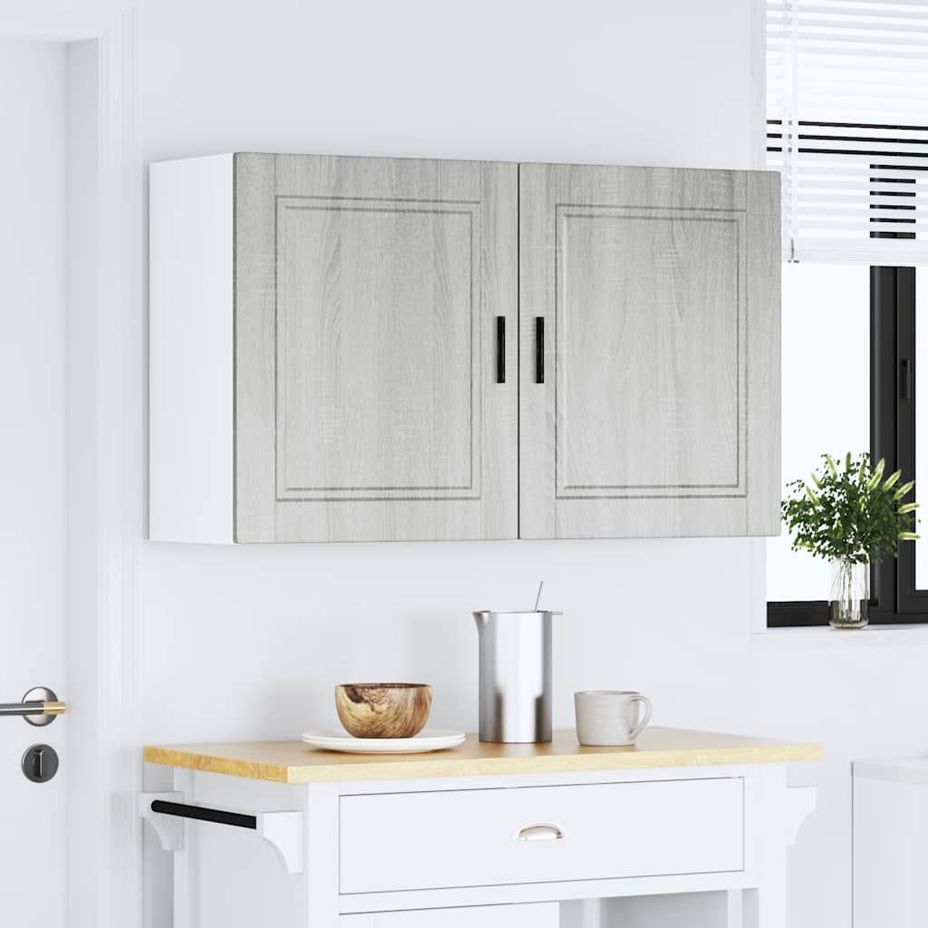 Keukenbovenkasten 2 st Porto bewerkt hout grijs sonoma eiken is nu te koop bij PeponiXL, paradijselijk wonen!