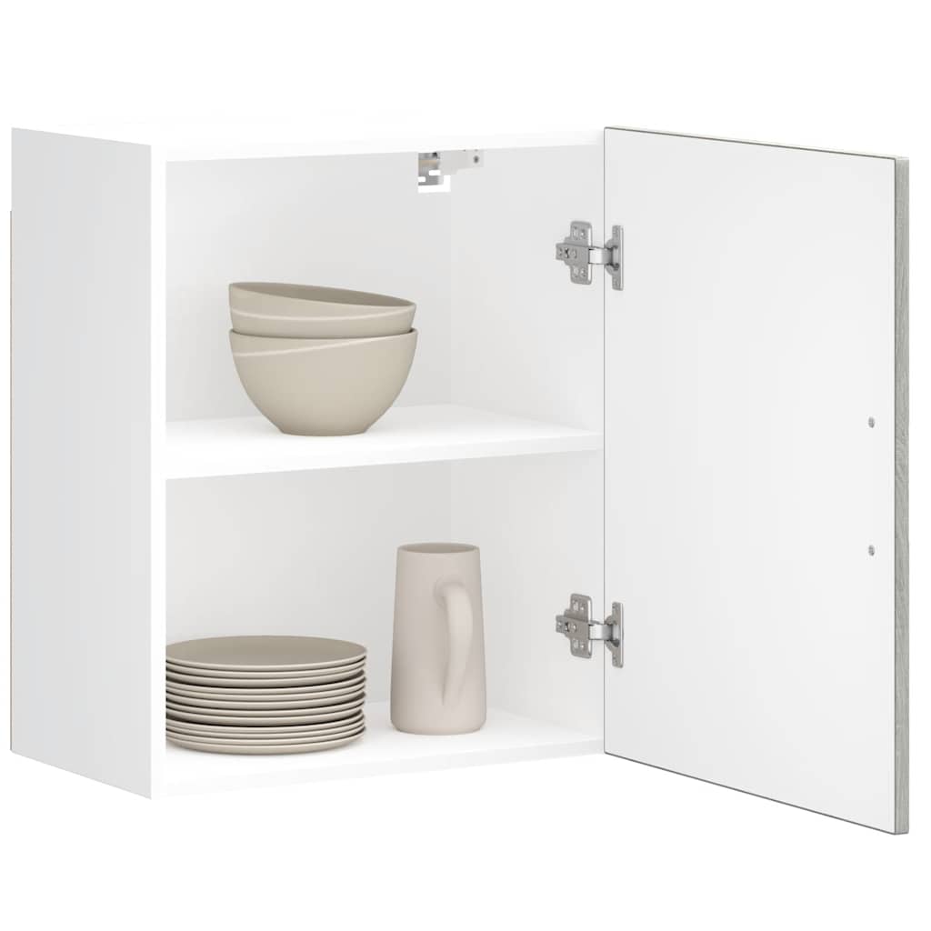 Keukenbovenkasten 2 st Porto bewerkt hout grijs sonoma eiken is nu te koop bij PeponiXL, paradijselijk wonen!