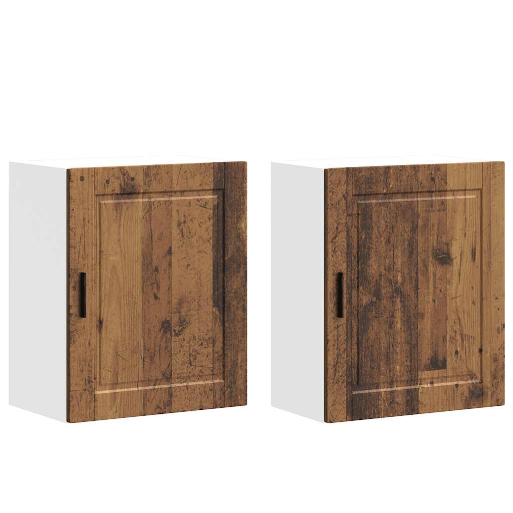 Keukenbovenkasten 2 st Porto bewerkt hout oud houtkleurig is nu te koop bij PeponiXL, paradijselijk wonen!