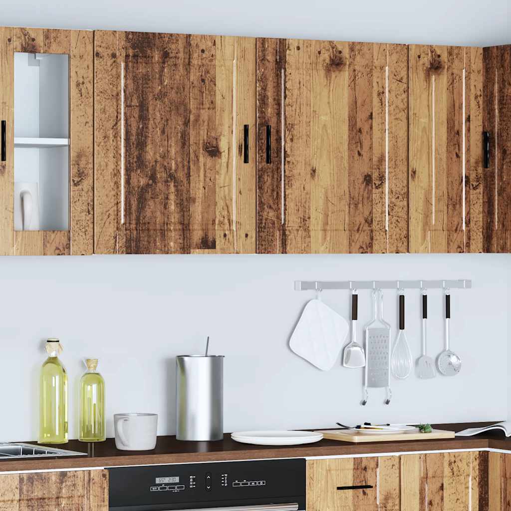 Keukenbovenkasten 2 st Porto bewerkt hout oud houtkleurig is nu te koop bij PeponiXL, paradijselijk wonen!