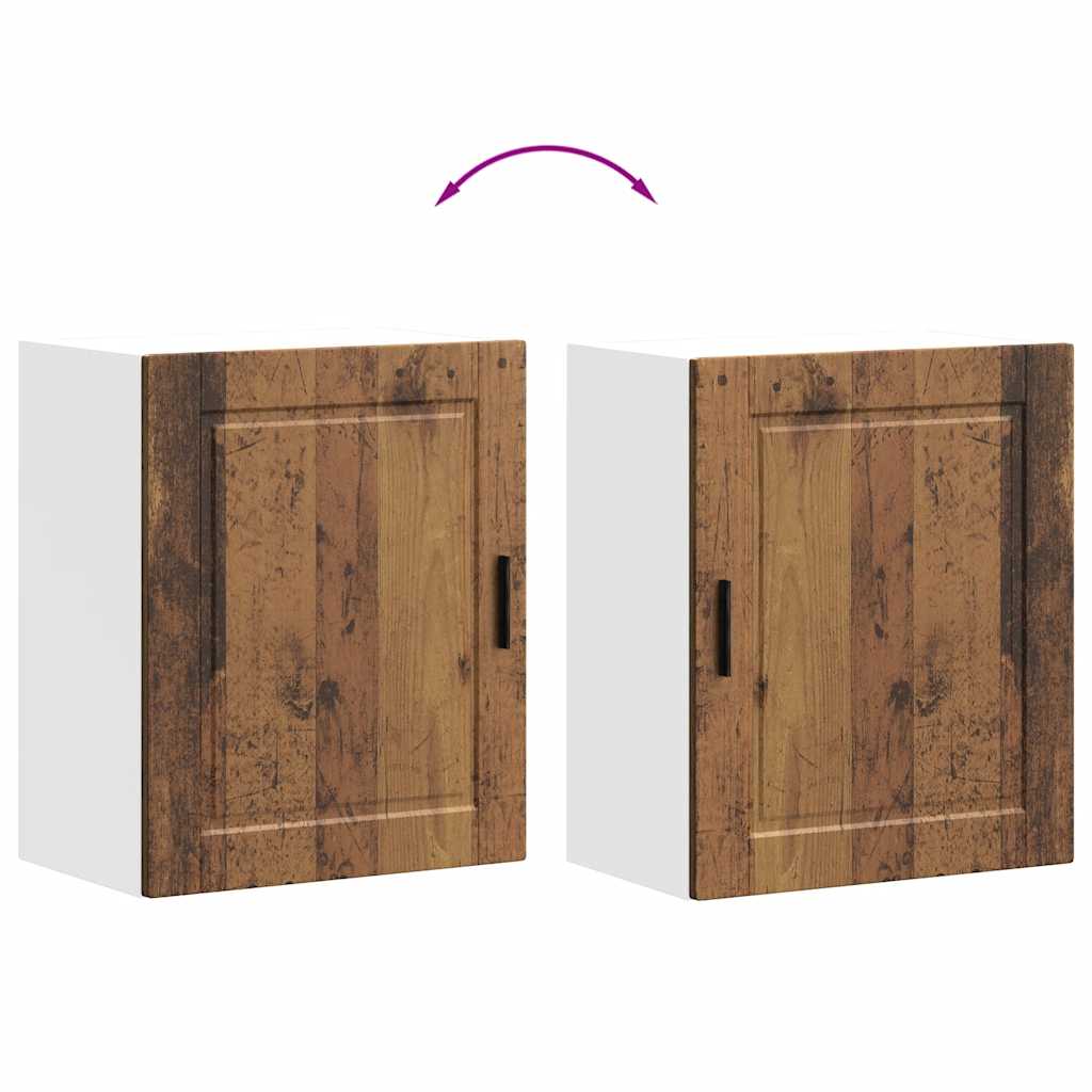 Keukenbovenkasten 2 st Porto bewerkt hout oud houtkleurig is nu te koop bij PeponiXL, paradijselijk wonen!