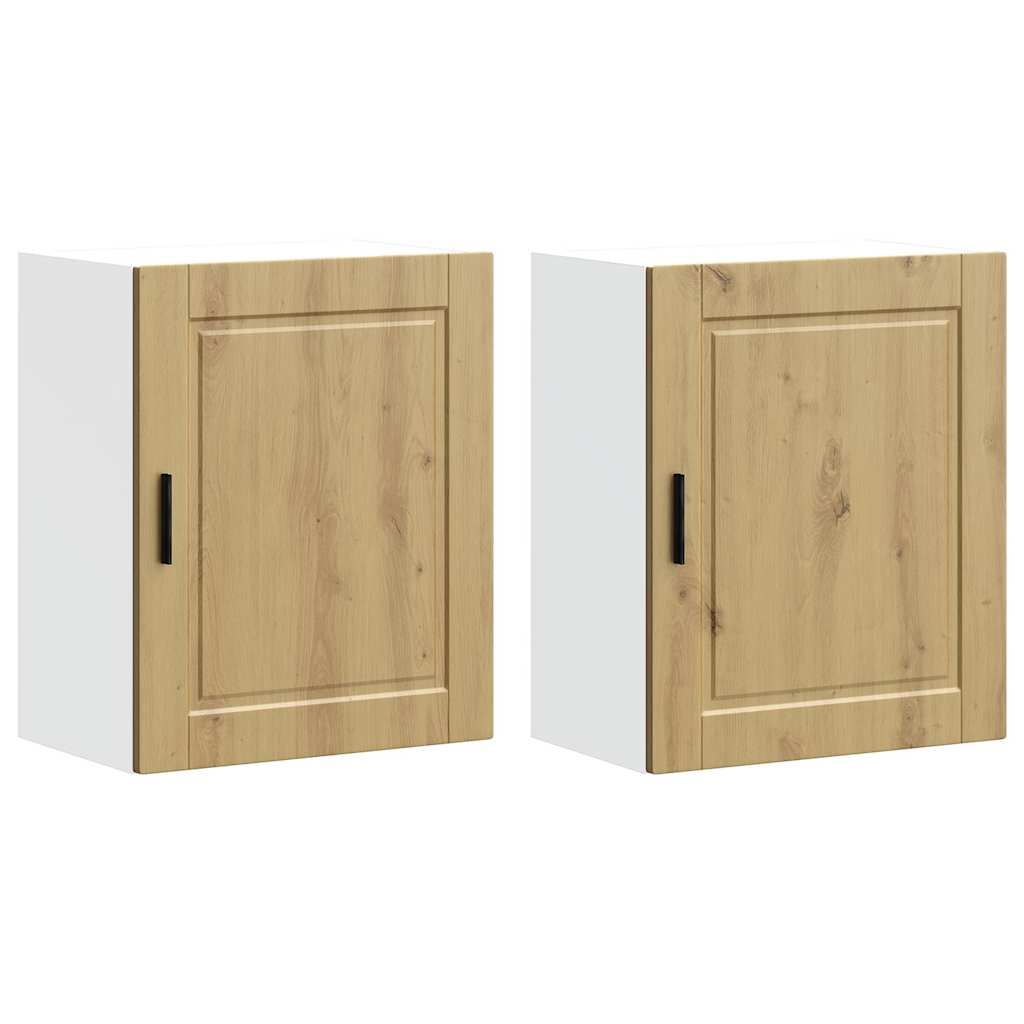 Keukenbovenkasten 2 st Porto bewerkt hout artisanaal eikenkleur is nu te koop bij PeponiXL, paradijselijk wonen!