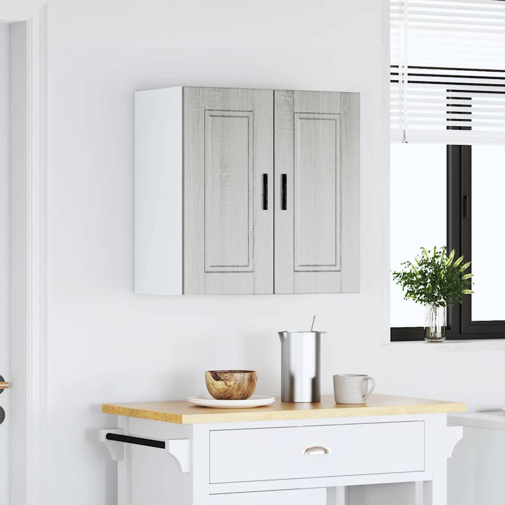 Keukenbovenkast Porto bewerkt hout grijs sonoma eiken is nu te koop bij PeponiXL, paradijselijk wonen!
