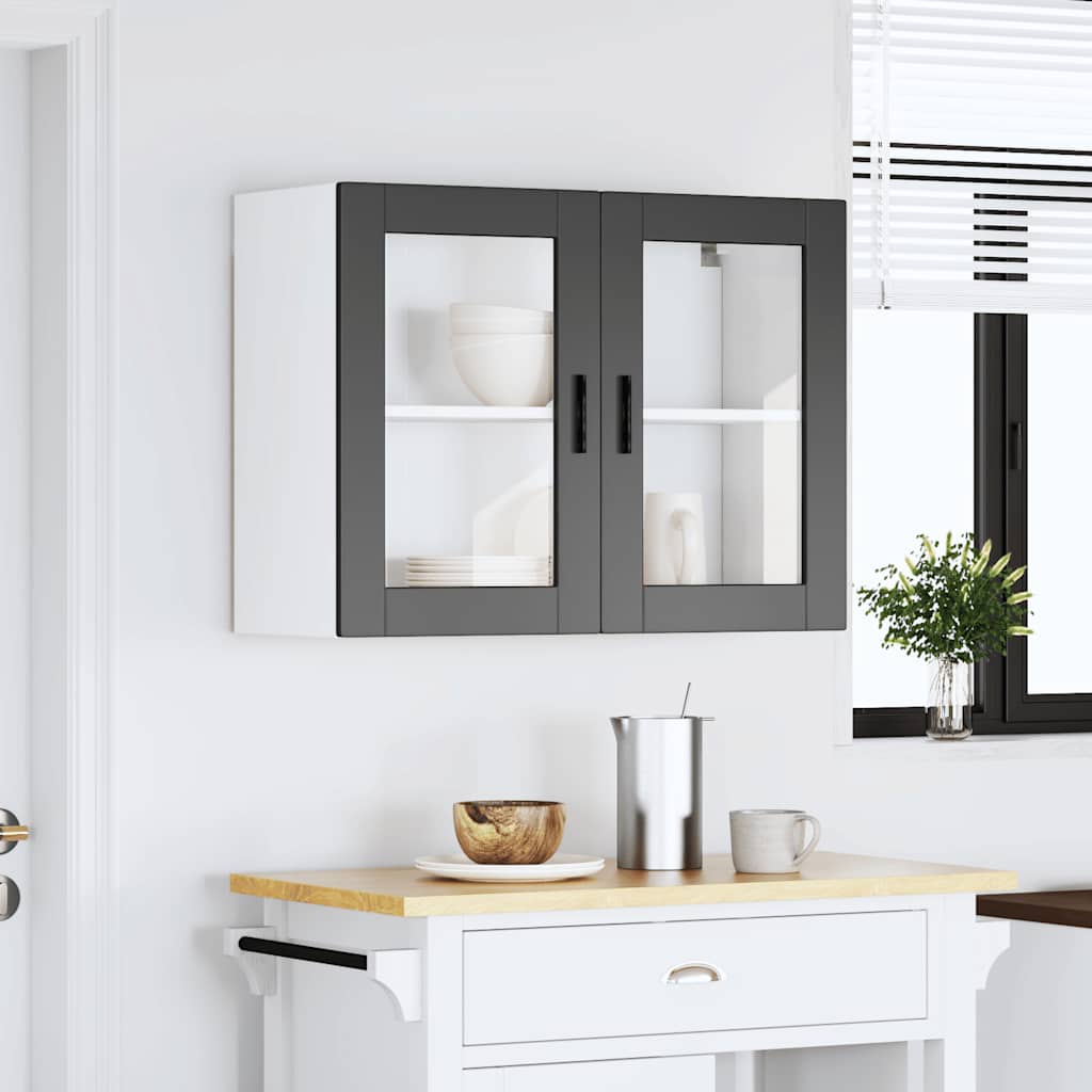 Keukenbovenkast met glazen deur Porto zwart is nu te koop bij PeponiXL, paradijselijk wonen!