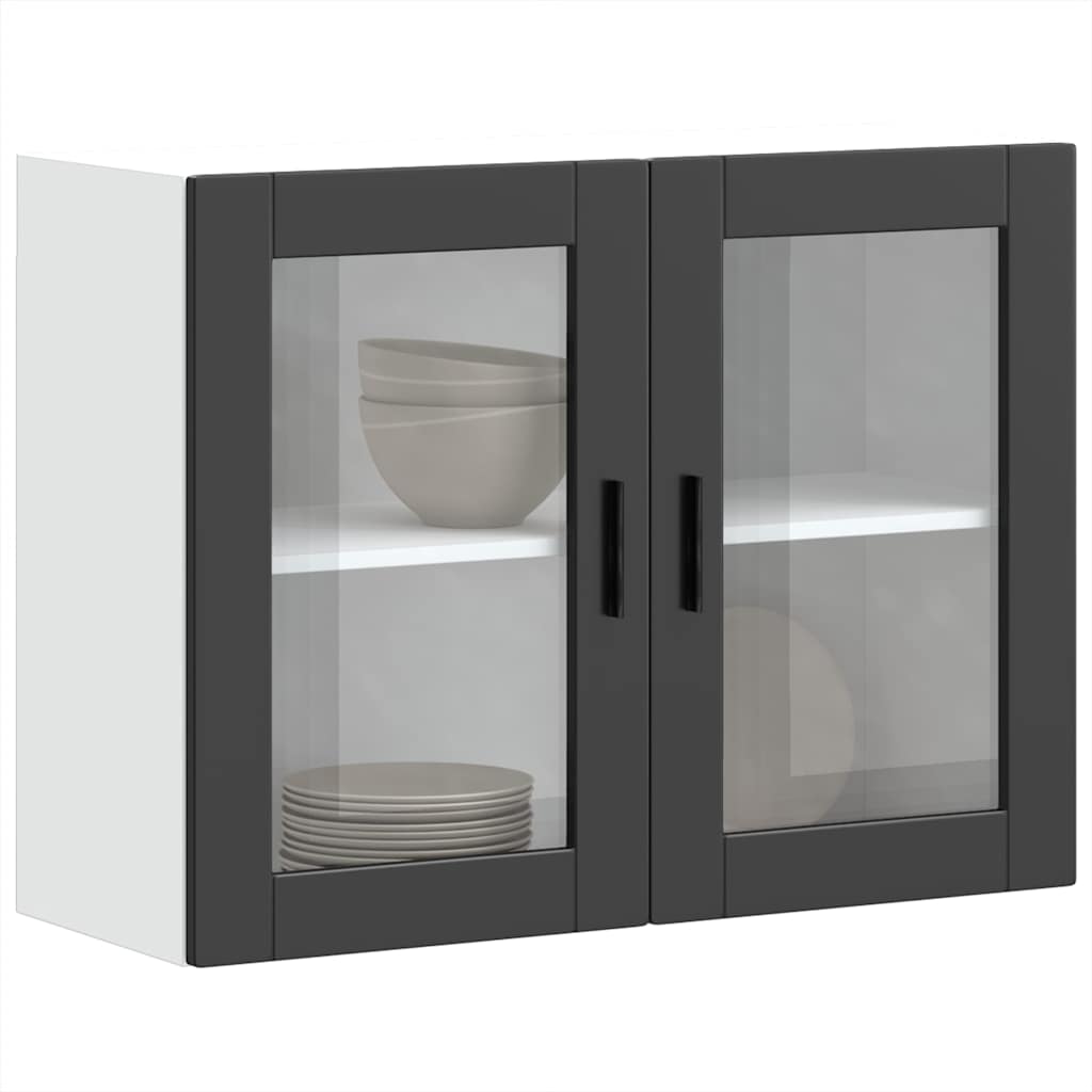 Keukenbovenkast met glazen deur Porto zwart is nu te koop bij PeponiXL, paradijselijk wonen!