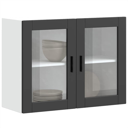 Keukenbovenkast met glazen deur Porto zwart is nu te koop bij PeponiXL, paradijselijk wonen!