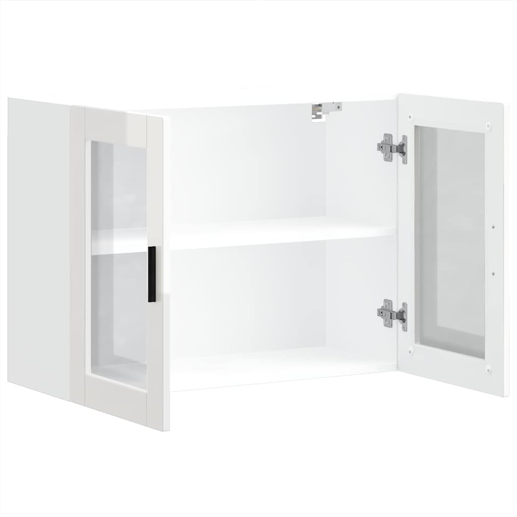 Keukenbovenkast met glazen deur Porto hoogglans wit is nu te koop bij PeponiXL, paradijselijk wonen!