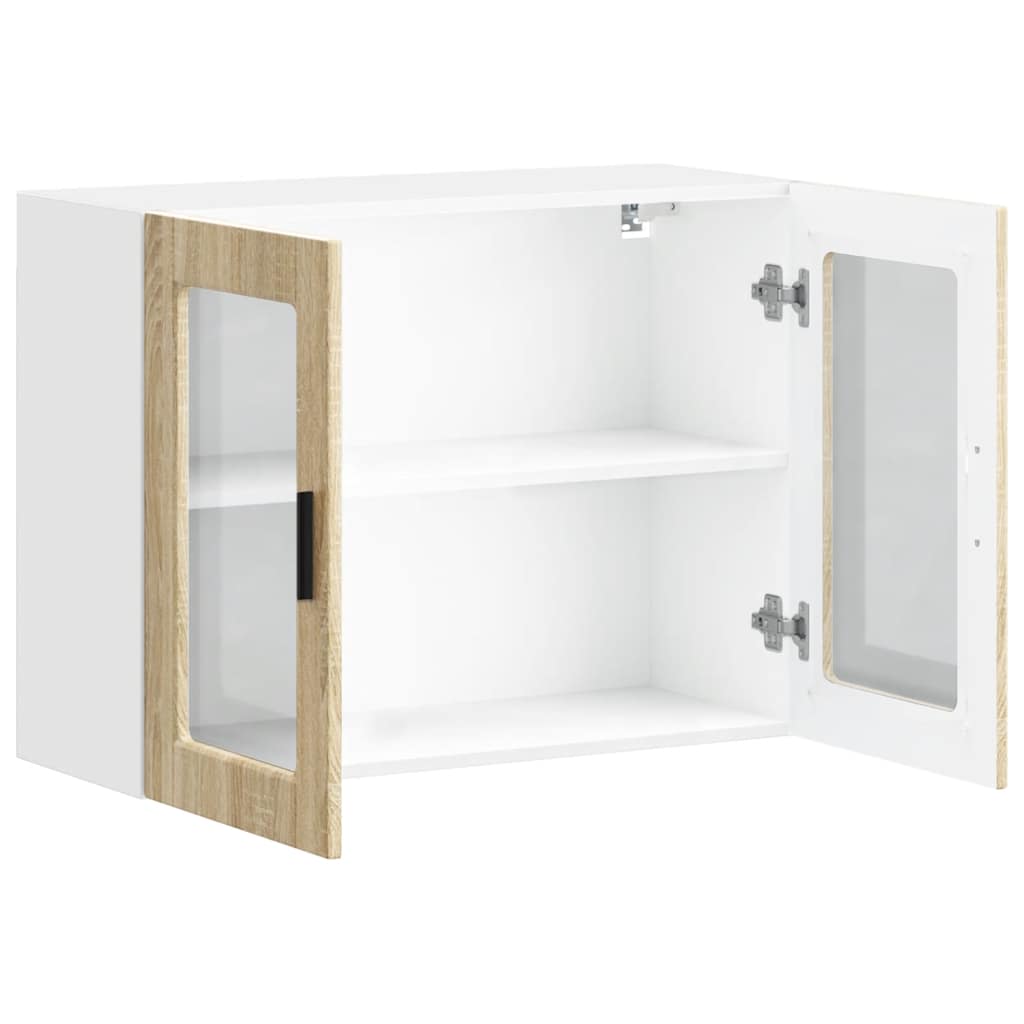Keukenbovenkast met glazen deur Porto sonoma eikenkleurig is nu te koop bij PeponiXL, paradijselijk wonen!