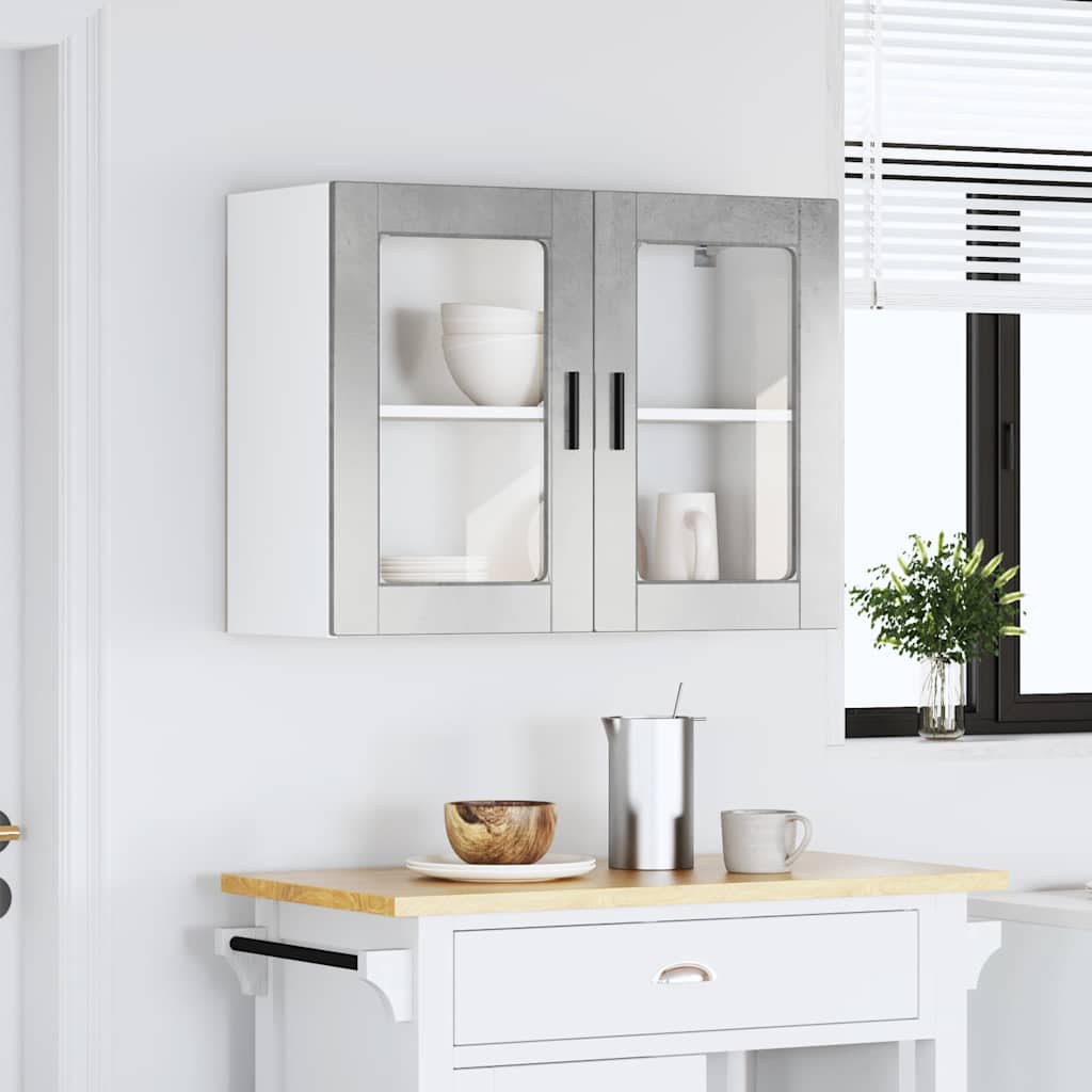 Keukenbovenkast met glazen deur Porto betongrijs is nu te koop bij PeponiXL, paradijselijk wonen!