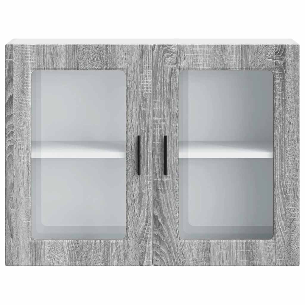 Keukenbovenkast met glazen deur Porto grijs sonoma eiken is nu te koop bij PeponiXL, paradijselijk wonen!