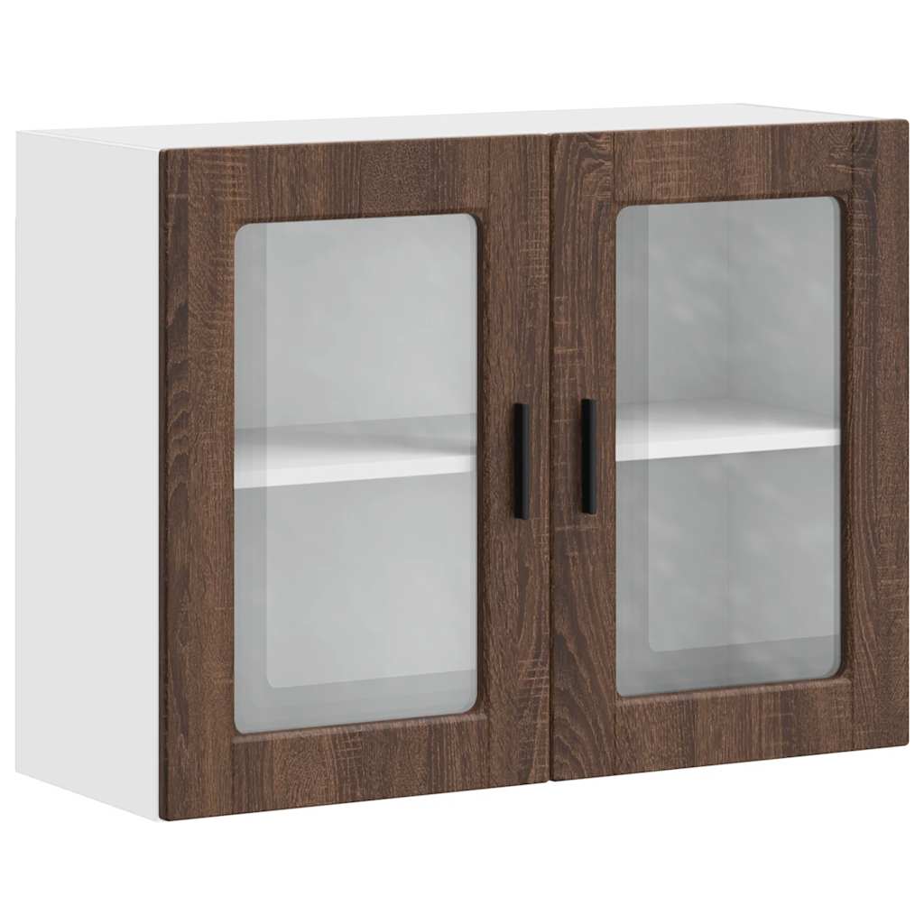 Keukenbovenkast met glazen deur Porto bruin eikenkleur is nu te koop bij PeponiXL, paradijselijk wonen!