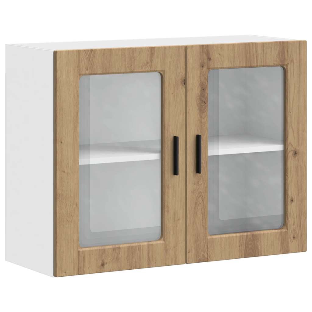 Keukenbovenkast met glazen deur Porto artisanaal eikenkleur is nu te koop bij PeponiXL, paradijselijk wonen!