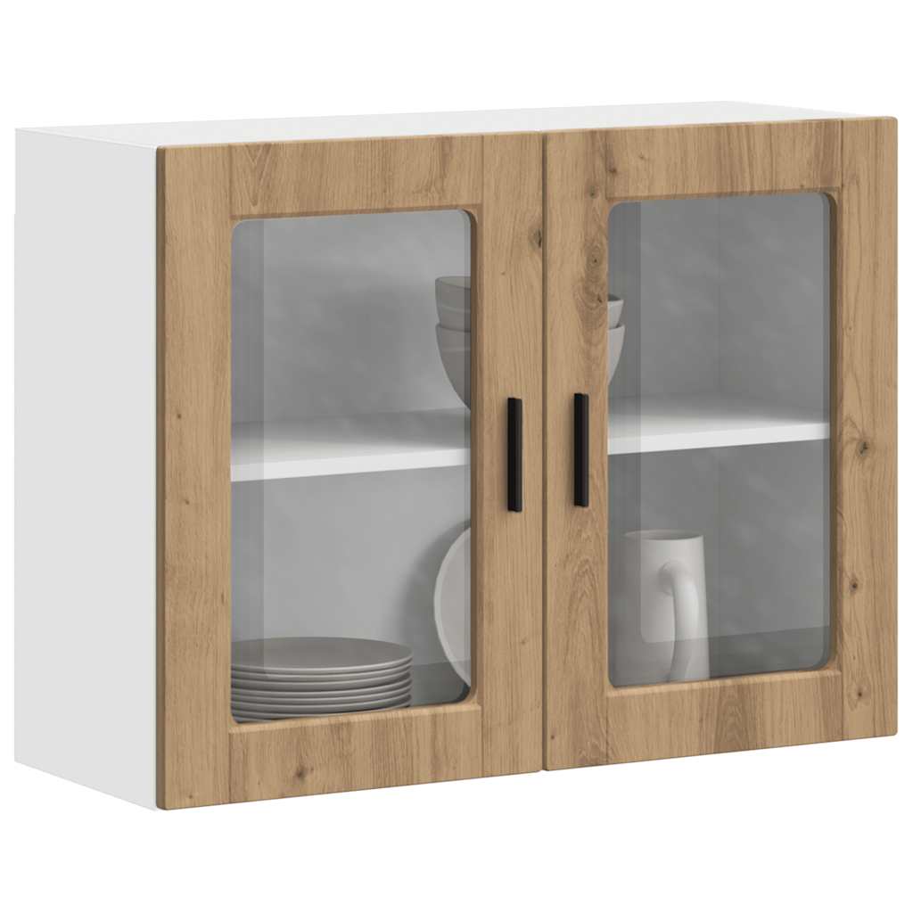 Keukenbovenkast met glazen deur Porto artisanaal eikenkleur is nu te koop bij PeponiXL, paradijselijk wonen!