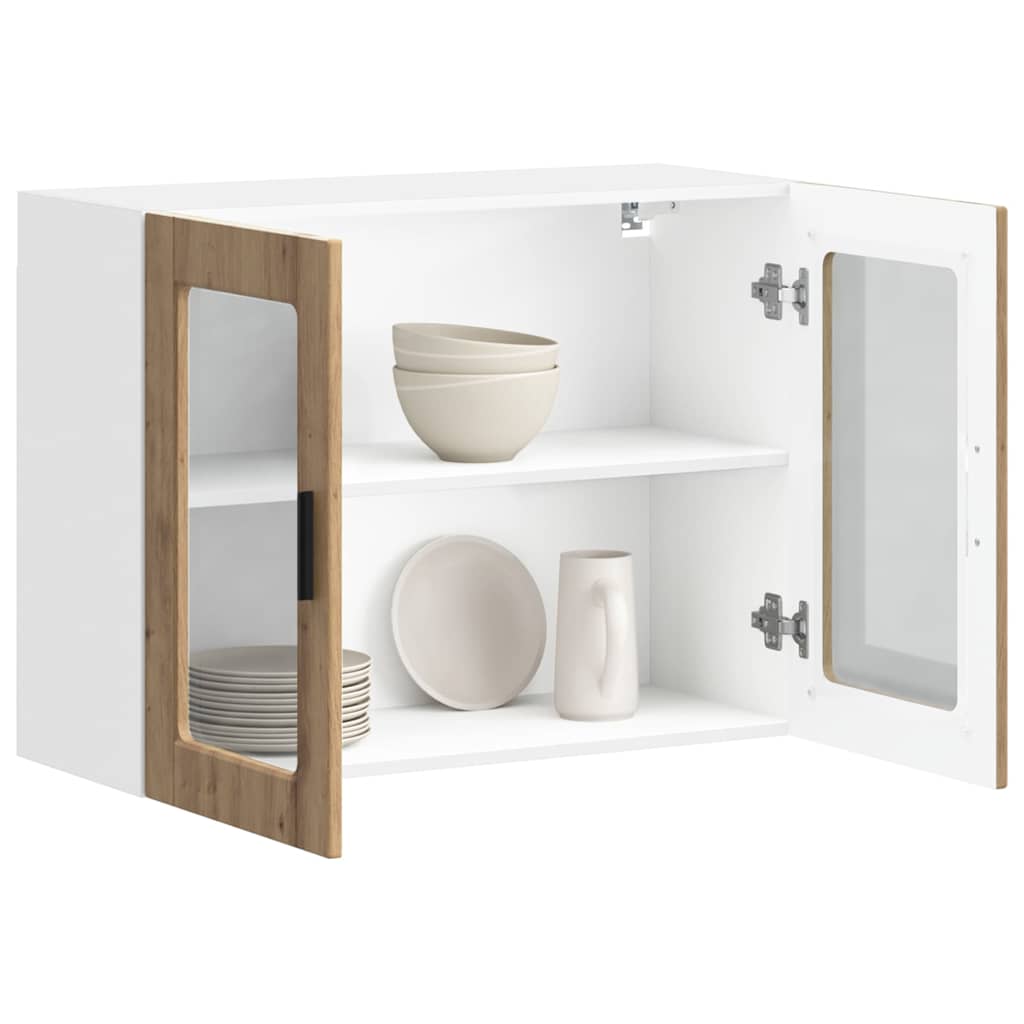 Keukenbovenkast met glazen deur Porto artisanaal eikenkleur is nu te koop bij PeponiXL, paradijselijk wonen!