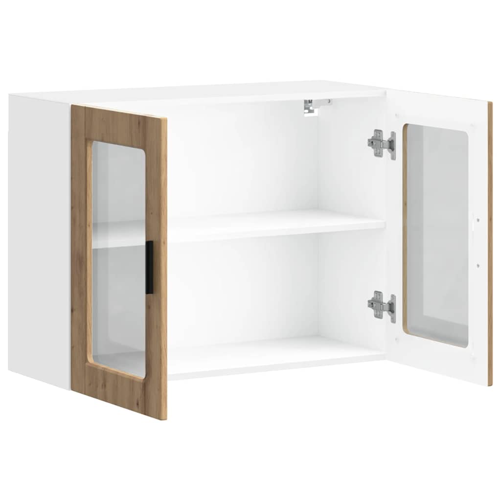 Keukenbovenkast met glazen deur Porto artisanaal eikenkleur is nu te koop bij PeponiXL, paradijselijk wonen!