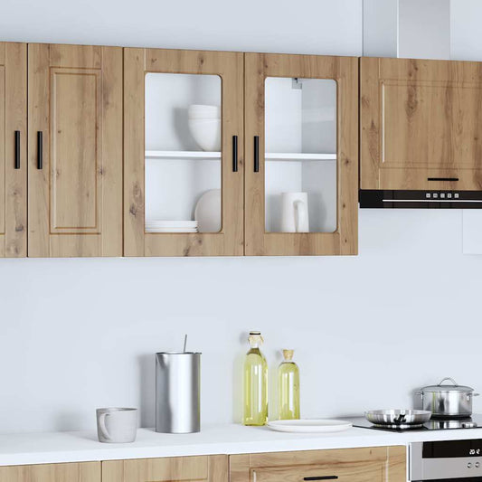 Keukenbovenkast met glazen deur Porto artisanaal eikenkleur is nu te koop bij PeponiXL, paradijselijk wonen!