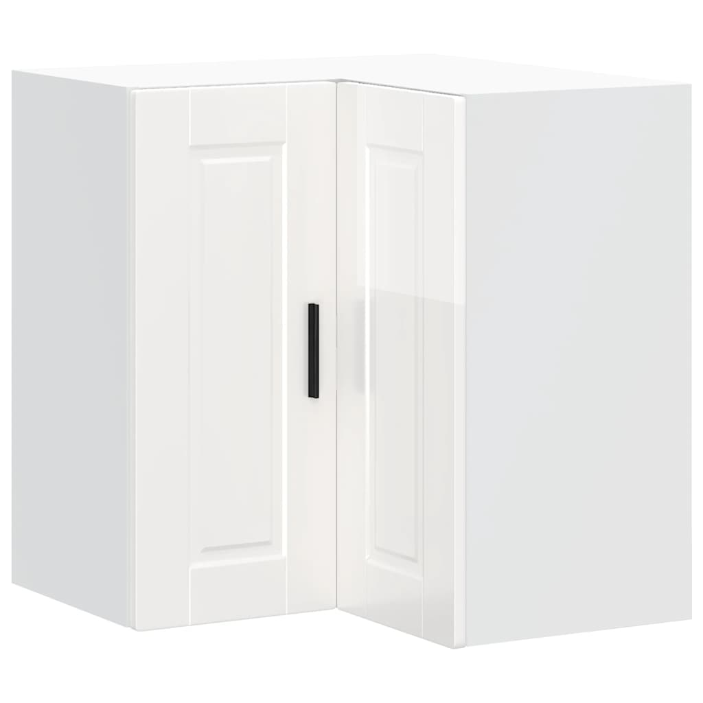 Keukenwandhoekkast Porto bewerkt hout hoogglans wit is nu te koop bij PeponiXL, paradijselijk wonen!