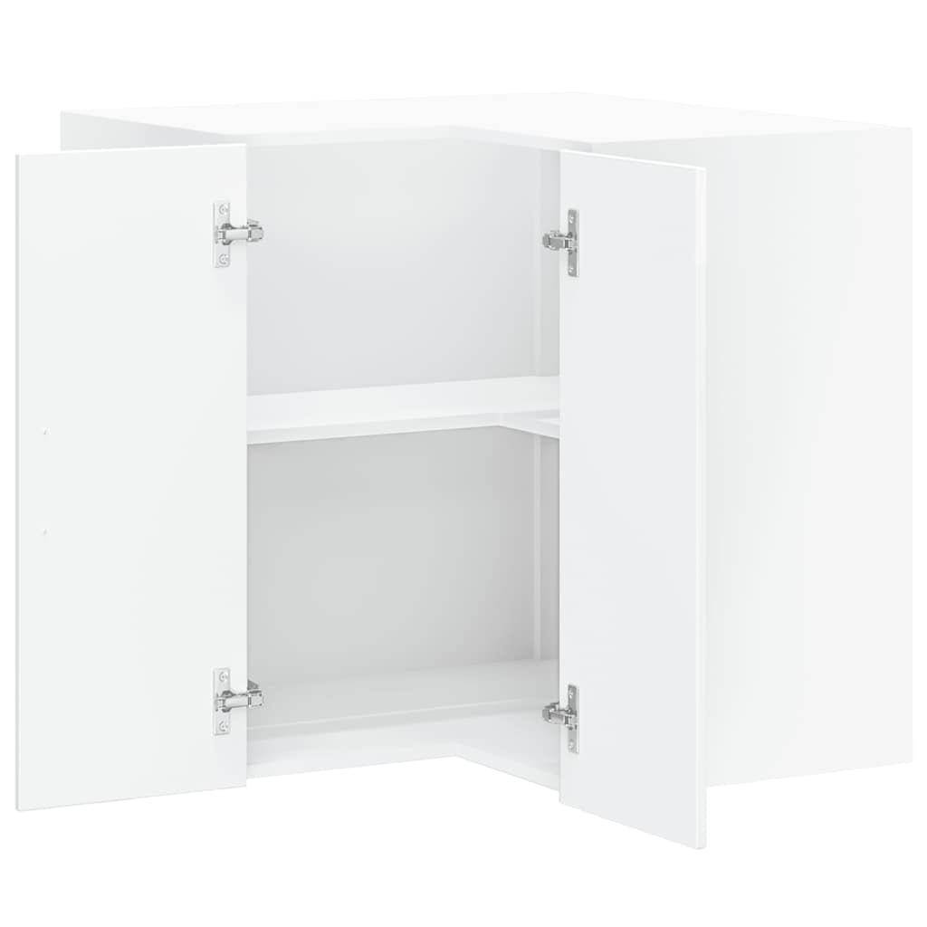 Keukenwandhoekkast Porto bewerkt hout hoogglans wit is nu te koop bij PeponiXL, paradijselijk wonen!