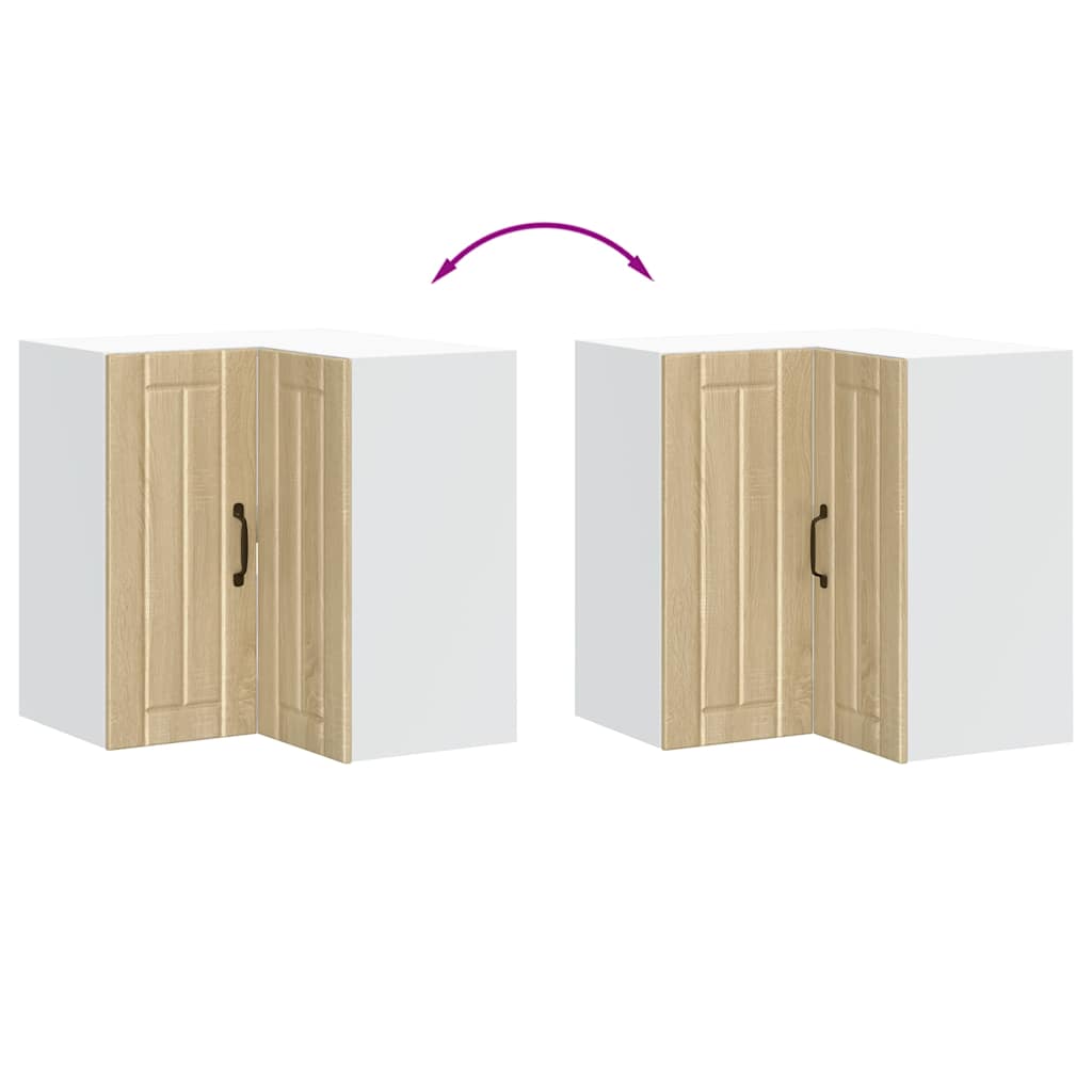 Keuken hoekkast "Porto" bewerkt hout sonoma eikenkleurig is nu te koop bij PeponiXL, paradijselijk wonen!