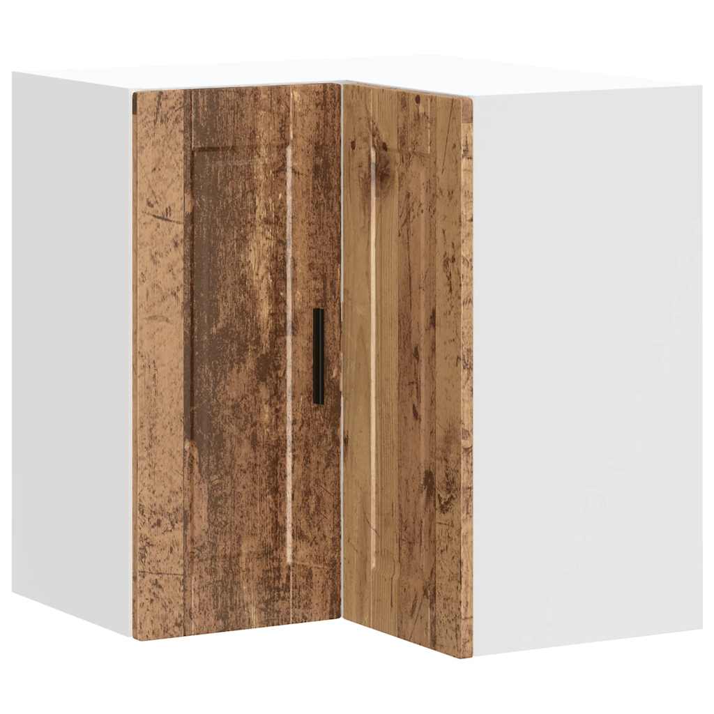 Keuken hoekkast "Porto" bewerkt hout oud houtkleurig is nu te koop bij PeponiXL, paradijselijk wonen!