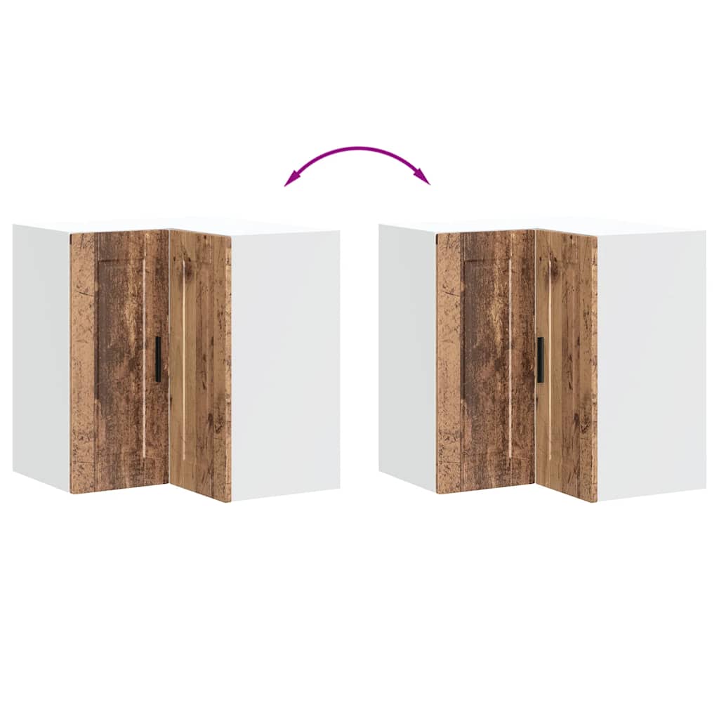 Keuken hoekkast "Porto" bewerkt hout oud houtkleurig is nu te koop bij PeponiXL, paradijselijk wonen!