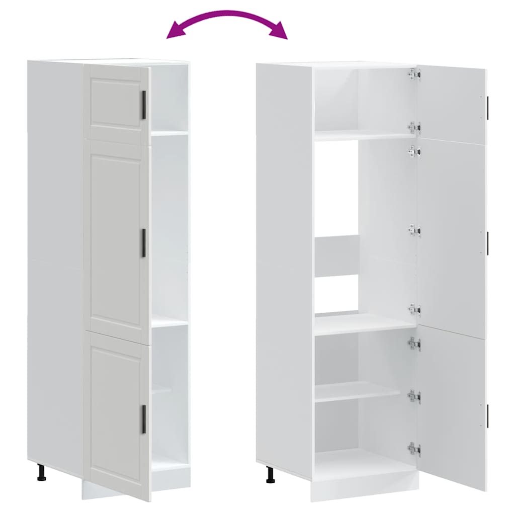 Keukenkast Porto bewerkt hout wit is nu te koop bij PeponiXL, paradijselijk wonen!