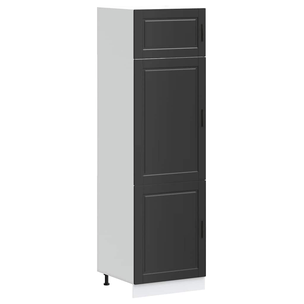 Keukenkast Porto bewerkt hout zwart is nu te koop bij PeponiXL, paradijselijk wonen!
