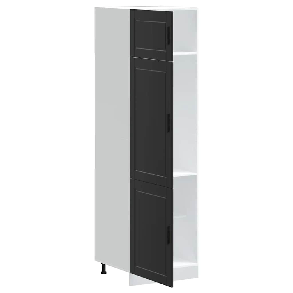 Keukenkast Porto bewerkt hout zwart is nu te koop bij PeponiXL, paradijselijk wonen!