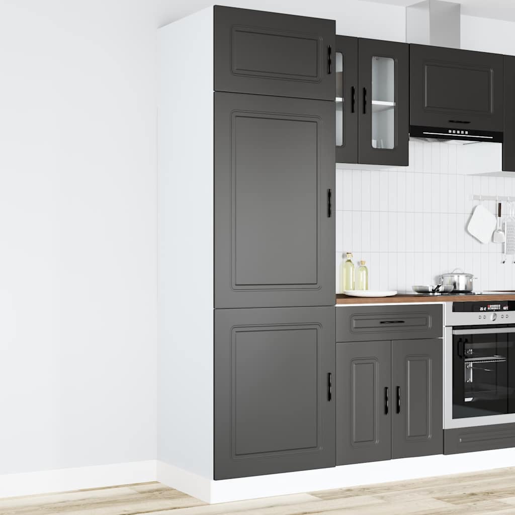Keukenkast Porto bewerkt hout zwart is nu te koop bij PeponiXL, paradijselijk wonen!