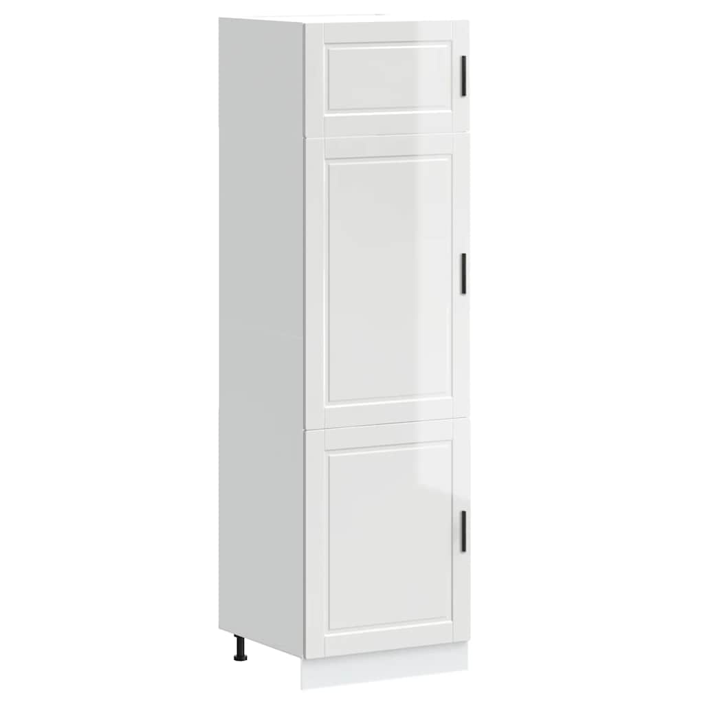 Keukenkast Porto bewerkt hout hoogglans wit is nu te koop bij PeponiXL, paradijselijk wonen!