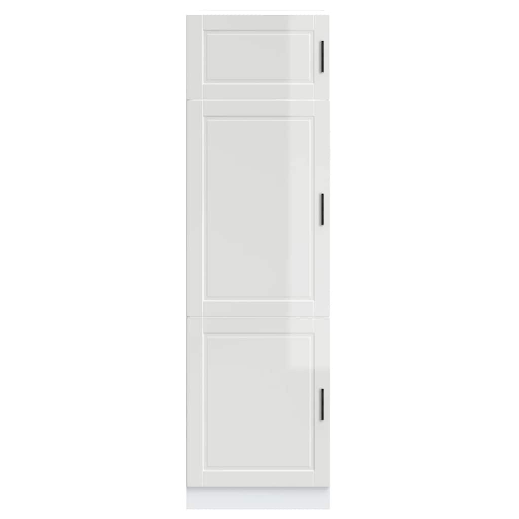 Keukenkast Porto bewerkt hout hoogglans wit is nu te koop bij PeponiXL, paradijselijk wonen!