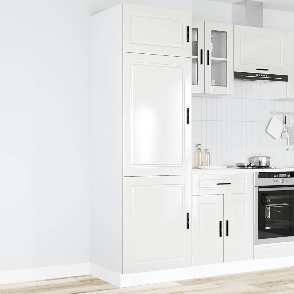 Keukenkast Porto bewerkt hout hoogglans wit is nu te koop bij PeponiXL, paradijselijk wonen!