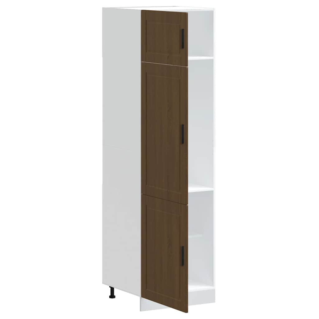 Keukenkast Porto bewerkt hout bruin eikenkleur is nu te koop bij PeponiXL, paradijselijk wonen!