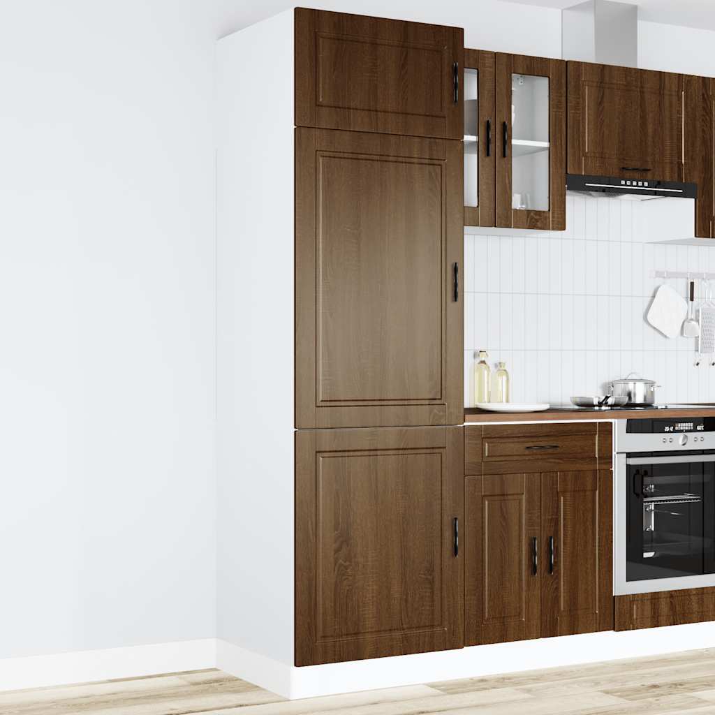 Keukenkast Porto bewerkt hout bruin eikenkleur is nu te koop bij PeponiXL, paradijselijk wonen!