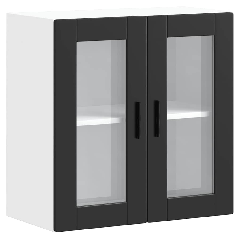 Keukenbovenkast met glazen deur Porto zwart is nu te koop bij PeponiXL, paradijselijk wonen!