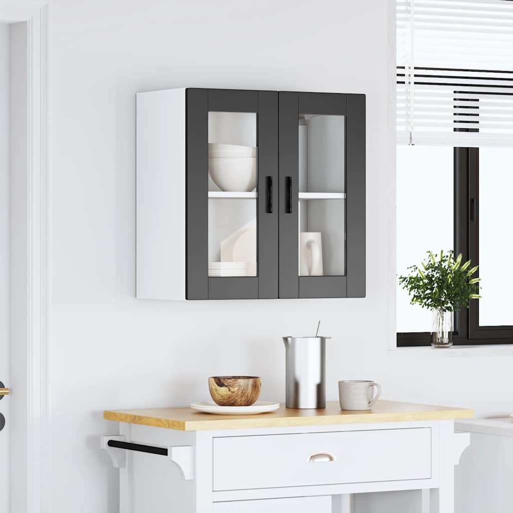 Keukenbovenkast met glazen deur Porto zwart is nu te koop bij PeponiXL, paradijselijk wonen!