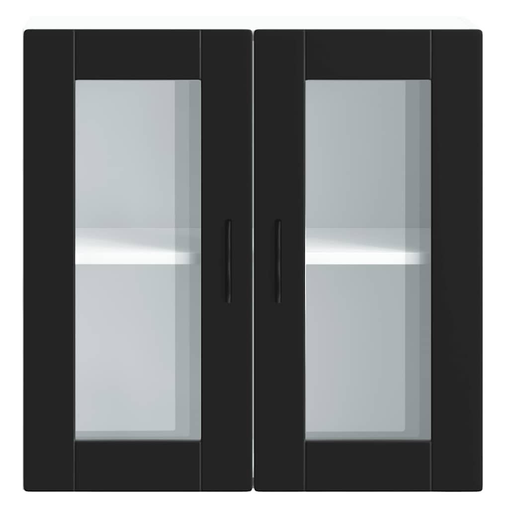 Keukenbovenkast met glazen deur Porto zwart is nu te koop bij PeponiXL, paradijselijk wonen!