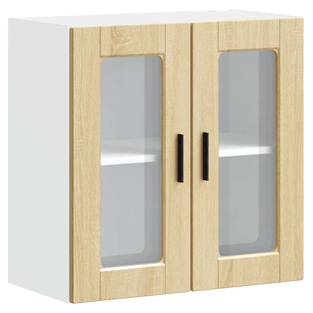 Keukenbovenkast met glazen deur Porto sonoma eikenkleurig is nu te koop bij PeponiXL, paradijselijk wonen!