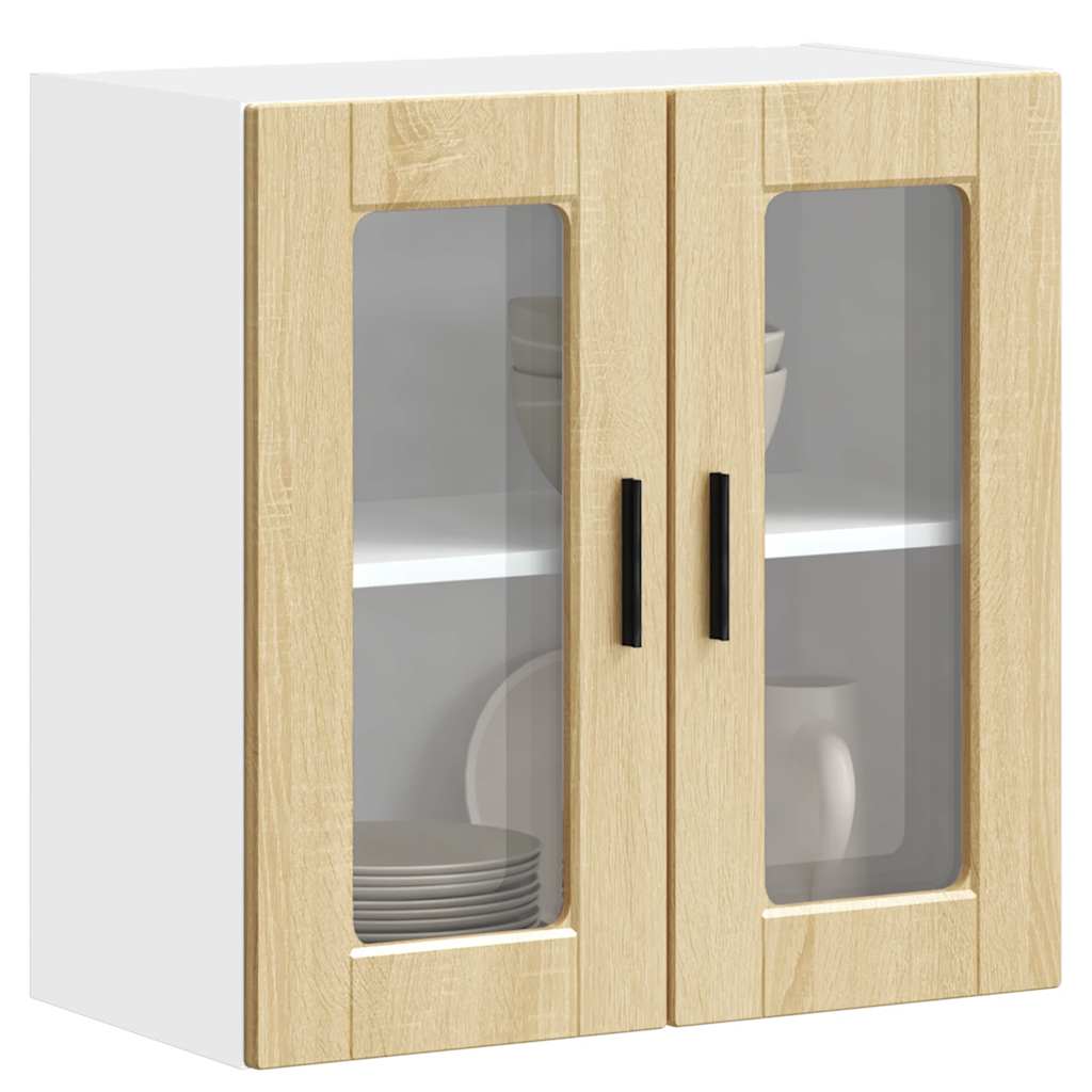 Keukenbovenkast met glazen deur Porto sonoma eikenkleurig is nu te koop bij PeponiXL, paradijselijk wonen!
