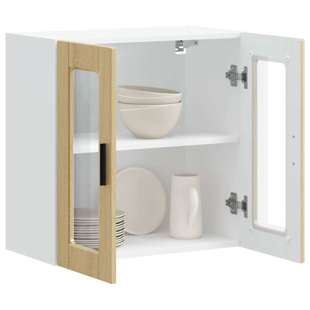 Keukenbovenkast met glazen deur Porto sonoma eikenkleurig is nu te koop bij PeponiXL, paradijselijk wonen!