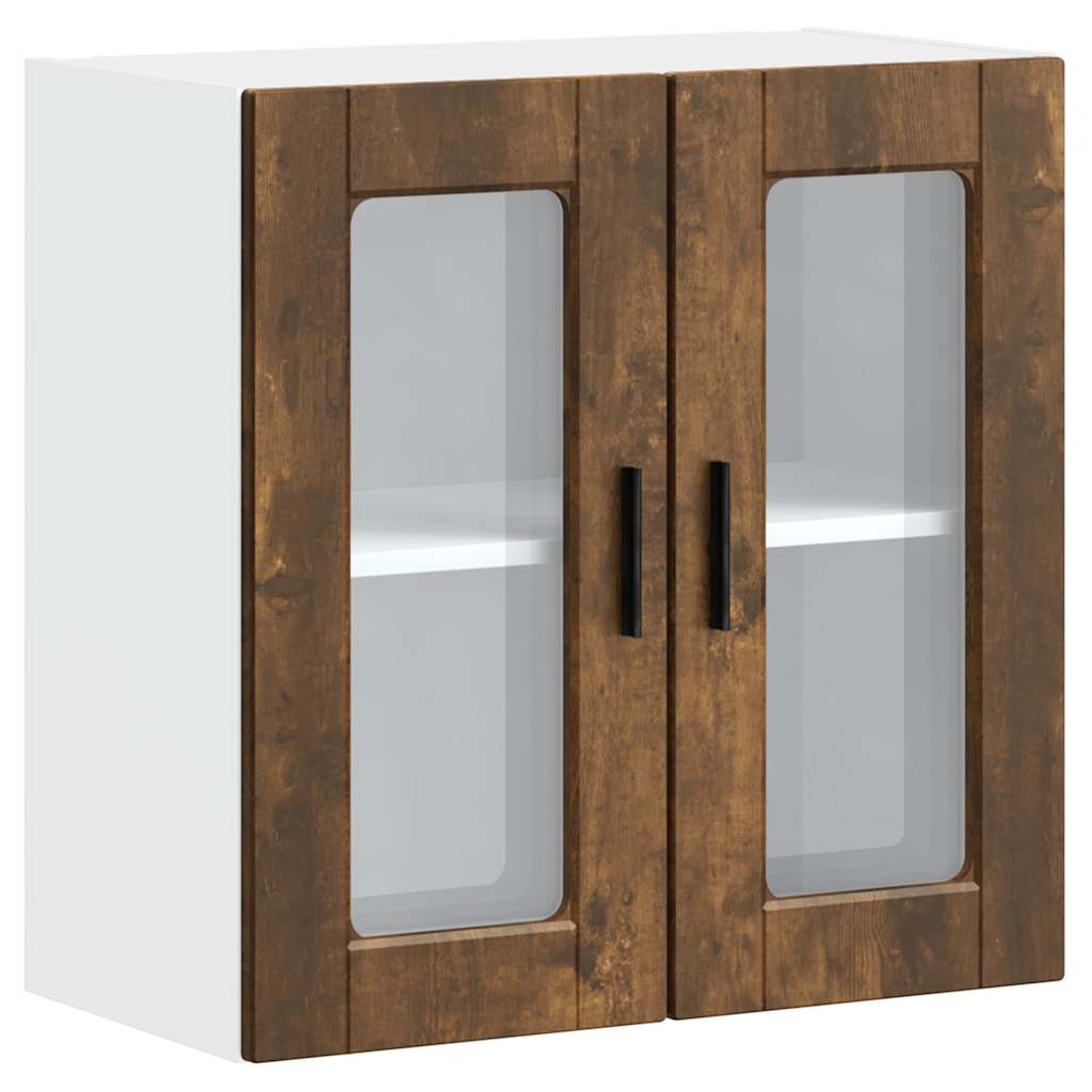 Keukenbovenkast met glazen deur Porto gerookt eikenkleurig is nu te koop bij PeponiXL, paradijselijk wonen!
