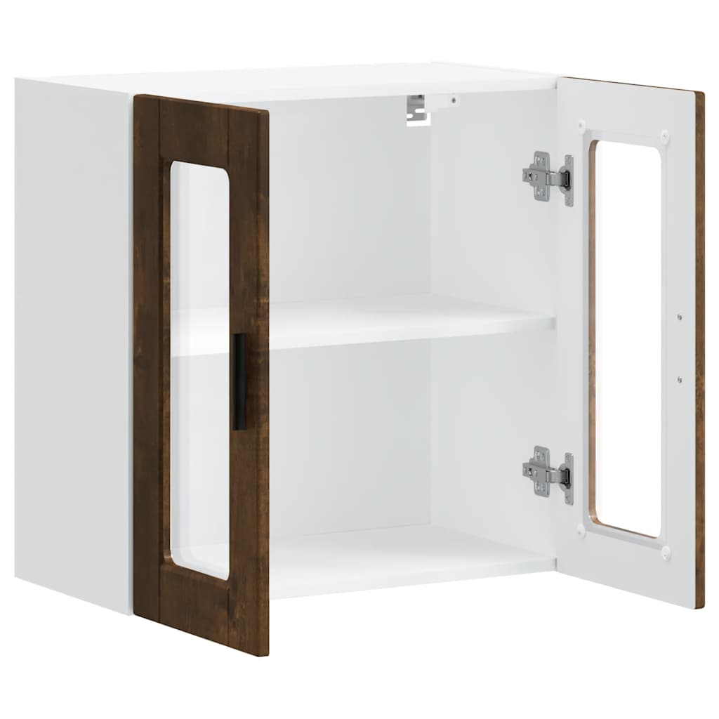 Keukenbovenkast met glazen deur Porto gerookt eikenkleurig is nu te koop bij PeponiXL, paradijselijk wonen!