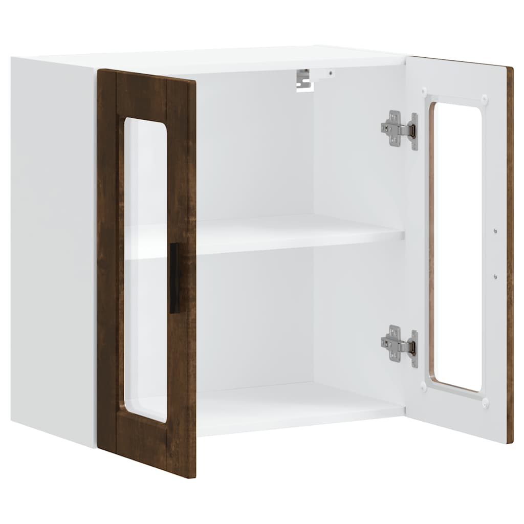 Keukenbovenkast met glazen deur Porto gerookt eikenkleurig is nu te koop bij PeponiXL, paradijselijk wonen!